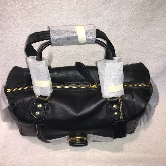Coach F24690 B4/BK Leather Satchel Original Factory Wrap - nvr used! Prist Cond - Picture 2 of 8